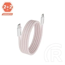 Avax Magnety CB610P gyorstöltő kábel (USB-C - USB-C, 100W, fonott, mágneses, 1 m, rózsaszín)