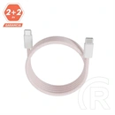 Avax Magnety CB610P gyorstöltő kábel (USB-C - USB-C, 100W, fonott, mágneses, 1 m, rózsaszín)