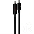Avax Pulsey USB-C adatkábel (USB-C - USB-C, 60W, fonott, töltésvédelem, 1 m, szürke)