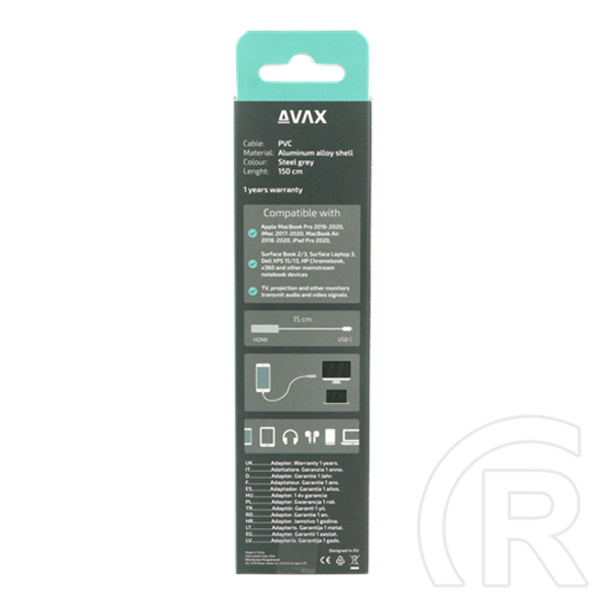 Avax USB-C - HDMI adapter (USB-C dugó / HDMI aljzat)