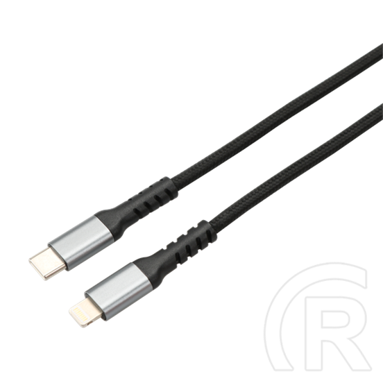 Avax USB-C - Lightning töltőkábel (C dugó / Lightning, 1,5 m, 27W, acélszürke)