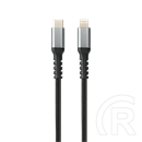 Avax USB-C - Lightning töltőkábel (C dugó / Lightning, 1,5 m, 27W, acélszürke)