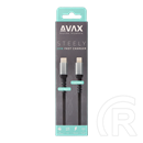 Avax USB-C - Lightning töltőkábel (C dugó / Lightning, 1,5 m, 27W, acélszürke)