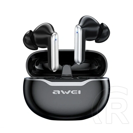 Awei T50 bluetooth fülhallgató sztereó (v5.3, TWS, mikrofon, zajszűrő, 6 óra lejátszás, töltőtok, fekete/fehér)