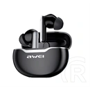 Awei T50 bluetooth fülhallgató sztereó (v5.3, TWS, mikrofon, zajszűrő, 6 óra lejátszás, töltőtok, fekete/fehér)