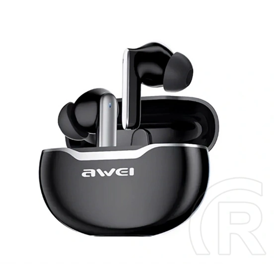 Awei T50 bluetooth fülhallgató sztereó (v5.3, TWS, mikrofon, zajszűrő, 6 óra lejátszás, töltőtok, fekete/fehér)