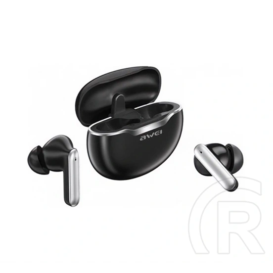 Awei T50 bluetooth fülhallgató sztereó (v5.3, TWS, mikrofon, zajszűrő, 6 óra lejátszás, töltőtok, fekete/fehér)