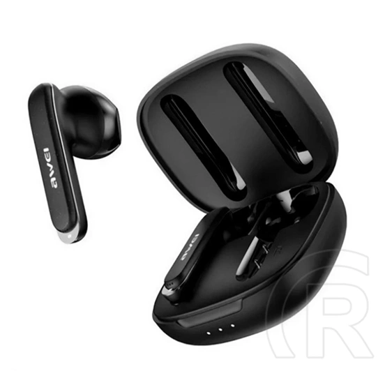 Awei T66 bluetooth fülhallgató sztereo (v5.3, TWS, mikrofon, vízálló, aktív zajszűrő, töltőtok, fekete)