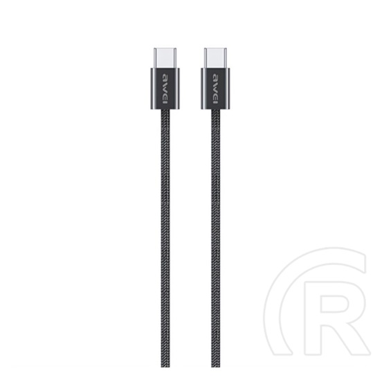 Awei cl-219t adatkábel (type-c - type-c, 60w, 100cm, gyorstöltő, cipőfűző) fekete