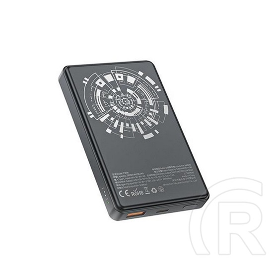 Awei p33k vésztöltő usb+type-c aljzat (10000mah, 22.5w, wireless, magsafe, pd gyorstöltő) fekete