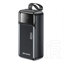 Awei pa-105 vésztöltő 3 type-c aljzat (40000mah, 22,5w, pd gyorstöltő 3.0, led kijelző) fekete