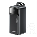 Awei pa-106 vésztöltő 3 type-c aljzat (50000mah, 22,5w, pd gyorstöltő 3.0, led kijelző) fekete