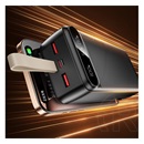 Awei pa-12 vésztöltő 2 usb+type-c aljzat (30000mah, 22.5w, pd gyorstöltő, led kijelző) fekete