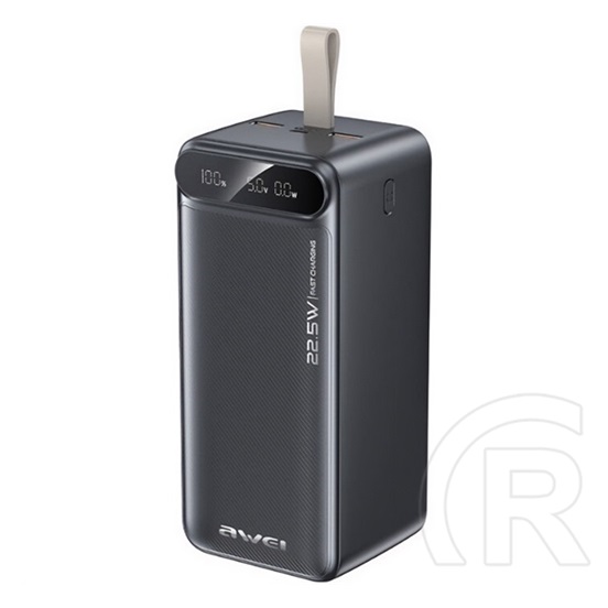 Awei pa-13 vésztöltő 2 usb+type-c aljzat (50000mah, 22.5w, pd gyorstöltő, led kijelző) fekete