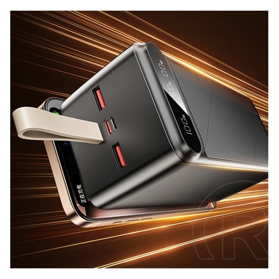 Awei pa-13 vésztöltő 2 usb+type-c aljzat (50000mah, 22.5w, pd gyorstöltő, led kijelző) fekete