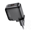 Awei pd55-eu hálózati töltő usb+type-c aljzat (65w, gan, pd gyorstöltő) fekete