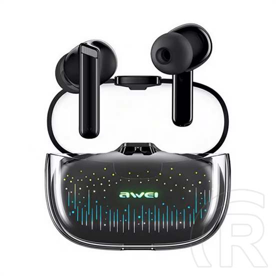 Awei t52 pro2 bluetooth fülhallgató sztereo (v5.3, tws, vízálló, zajszűrő, led fény + töltőtok) fekete