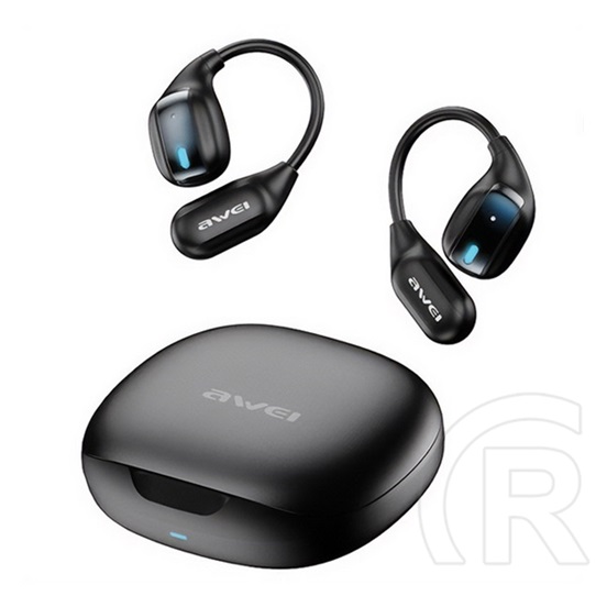 Awei tz12 bluetooth fülhallgató sztereo (v5.4, tws, fülre akasztható, mikrofon + töltőtok) fekete