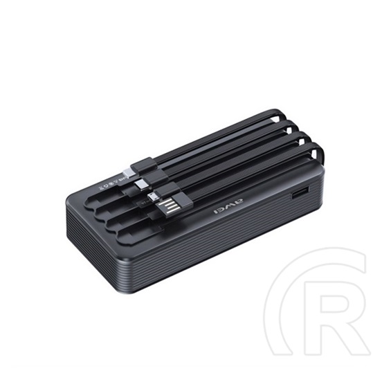 Awei vésztöltő type-c aljzat (20000mah, 22.5w, pd gyorstöltő, led + beépített 2 type-c/microusb/lightning) fekete