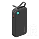 Awei xy vésztöltő usb+type-c aljzat (10000mah, 20w, pd gyorstöltő, led kijelző + fix type-c kábel) fekete