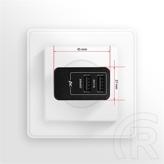 Axagon 2x USB-A 16W hálózati töltő