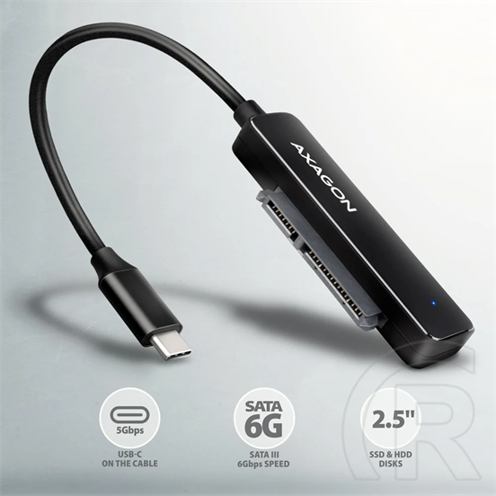 Axagon ADSA-FP2A USB-C 3.0 - 2,5" SATA3 dokkoló adapter (fekete)