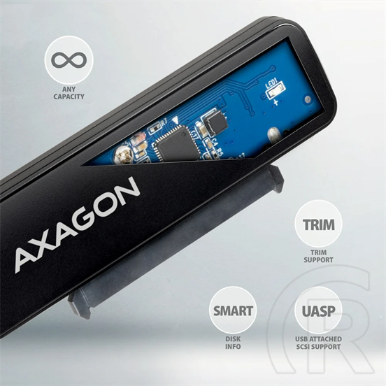 Axagon ADSA-FP2A USB-C 3.0 - 2,5" SATA3 dokkoló adapter (fekete)