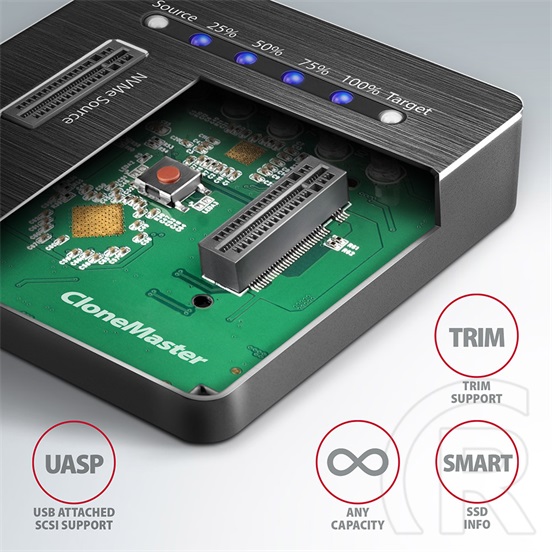 Axagon ADSA-M2C SuperSpeed (USB C 10 Gbps, Dual, NVMe M.2) dokkoló