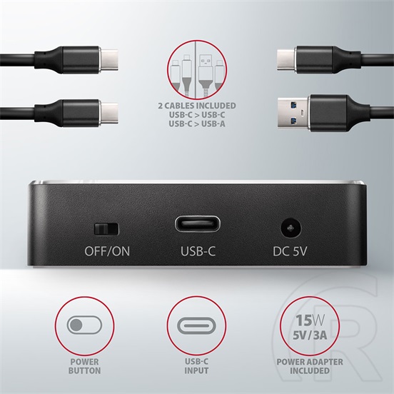 Axagon ADSA-M2C SuperSpeed (USB C 10 Gbps, Dual, NVMe M.2) dokkoló