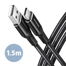 Axagon BUCM-AM15AB HQ USB 2.0 (A dugó / C dugó, 1,5m, fekete)