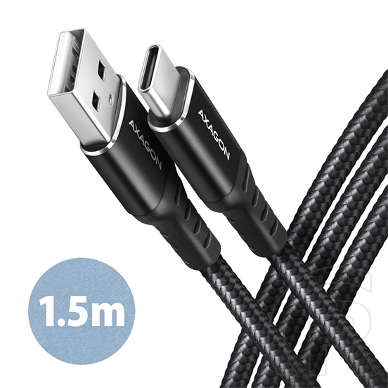 Axagon BUCM-AM15AB HQ USB 2.0 (A dugó / C dugó, 1,5m, fekete)