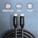 Axagon BUCM32-CM20AB USB 3.2 Gen 2 adat- és töltőkábel (C dugó / C dugó, 20V/5A, 1,5m, fekete)