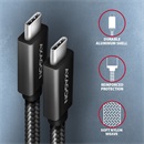 Axagon BUCM32-CM20AB USB 3.2 Gen 2 adat- és töltőkábel (C dugó / C dugó, 20V/5A, 1,5m, fekete)