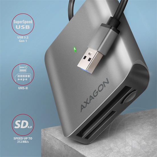 Axagon CRE-S3 SUPERSPEED USB A UHS-II Kártyaolvasó (fekete)