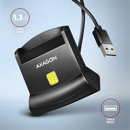 Axagon CRE-SM4N Smart Card Standreader (fekete)