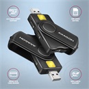 Axagon CRE-SMP2A USB-A + USB-C Kártyaolvasó (fekete)