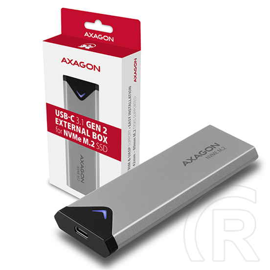 Axagon EEM2-UG2 SSD külső ház (M.2, NVMe, USB-C, fekete)