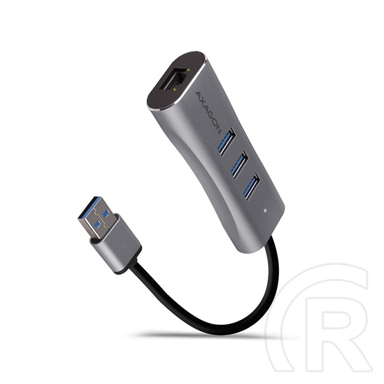 Axagon HMA-GL3AP (USB 3.2 + LAN, ezüst)