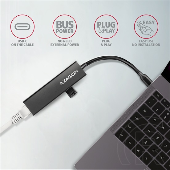 Axagon HMC-GL3A SuperSpeed USB-C HUB + Gigabit LAN (fekete)