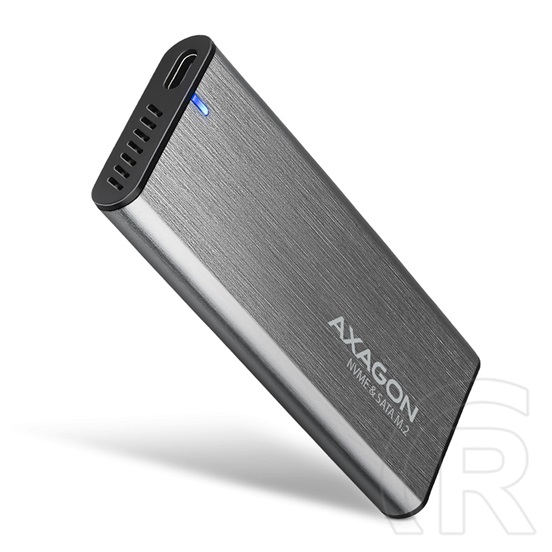 Axagon SSD külső ház (M.2, NVMe,SATA, USB-C, ezüst)