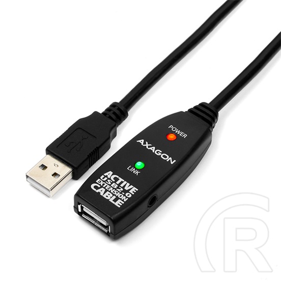 Axagon USB 2.0 aktív hosszabbító kábel (A dugó / A aljzat, 10 m, fekete)
