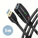 Axagon USB 3.2 Gen 1 aktív hosszabbító kábel (A dugó / A aljzat, 5 m, fekete)