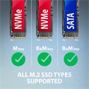 Axagon USB 3.2 Gen 2 - M.2 adapter (M.2 NVMe, M.2 SATA, 0,1 m  fix kábel)