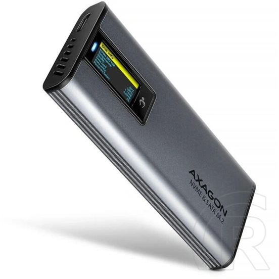 Axagon USB 3.2 Gen 2 SSD ház (M.2 NVMe/SATA, 2280, USB-C, ezüst)