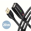 Axagon USB 2.0 aktív hosszabbító kábel (A dugó / A aljzat, 20 m, fekete)