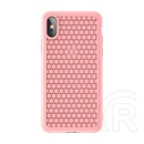 BASEUS BV 2. generációs Apple iPhone XS 5.8 szilikon telefonvédő (fonott minta) rózsaszín
