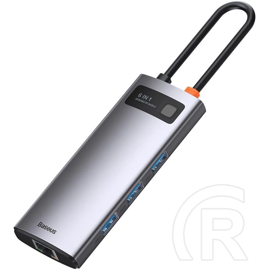 Baseus Metal Gleam 6in1 USB-C hub (3xUSB 3.0, USB-C PD, HDMI, RJ45)