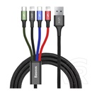 Baseus 4in1 USB-A - 2x Lightning + Micro-USB + USB-C kábel 1,2 m (fekete)