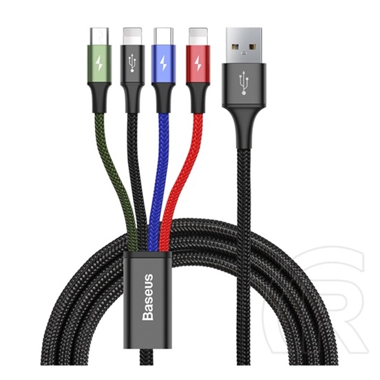 Baseus 4in1 USB-A - 2x Lightning + Micro-USB + USB-C kábel 1,2 m (fekete)