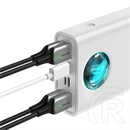 Baseus Amblight vésztöltő 4 usb+1 type-c aljzat (30000 mAh, 65W, PD3.0, QC3.0, SCP, FCP, AFC, LED kijelző, 100W type-c k